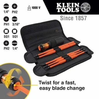 NEW Klein Tools 8-IN-1 Insulated Screwdriver Set Phillips / Flat 32288 - Image 1 of 4