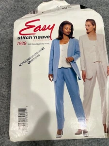 Stitch n Save 7929 Easy Pants/Jacket/Vest Uncut 1995 Pattern Sz 10 - 16 - Picture 1 of 2