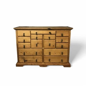 Vintage English Pine Multi Drawer Dresser / Apothecary Cabinet - Picture 1 of 10