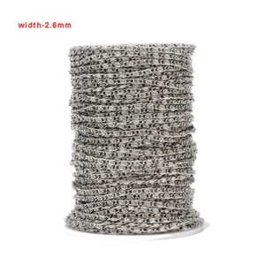 10meters Stainless Steel 2.5mm width Rolo Chain for Necklace Bracelet Making - Picture 1 of 3