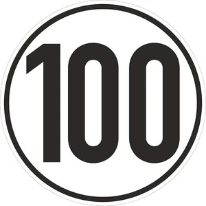 Aufkleber Geschwindigkeit 100 weiß schwarz Ø 200 mm   Auto Sticker Autocollant - Bild 1 von 1