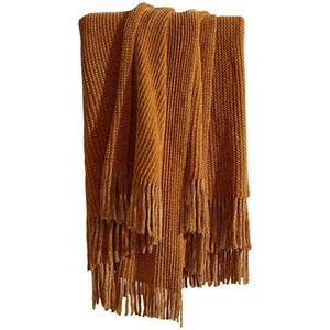 Boho Chenille Knit Throw Blanket for Couch - 52 x 63 Inch Ultra Soft Fleece L... - Picture 1 of 7