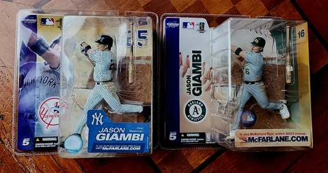 (2) JASON GIAMBI ✨️ 2003 Oakland A's & 2003 NY Yankees VARIANT McFarlane Figures Cover