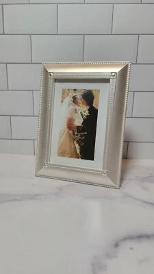 Marco de fotos 4x6 estilo europeo plateado pulido a mano lacado recubierto marco de fotos  Foto 1 de 4