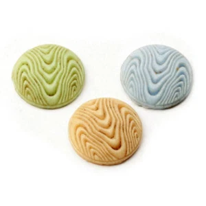 Lot (3) Czech antique wave pattern round art glass cabochons 26mm - Picture 1 of 2