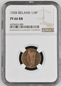 Ireland 1928 Free State 8pc Proof Set - SPECTACULAR QUALITY! NGC GRADED - Picture 1 of 16
