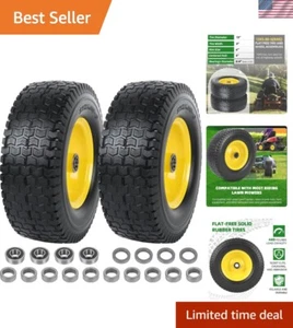 Universal Riding Lawn Mower Tires - 13x5.00-6 Flat-Free Solid Rubber Dual Pack - Picture 1 of 8