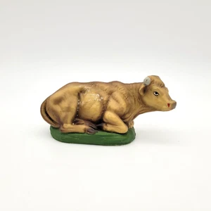 Vintage FONTANINI Paper Mache COW LAYING 5" Christmas NATIVITY Figurine - Picture 1 of 5