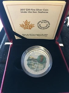 2017 RCM, Under the Sea Series; Seahorse 99.99 Pure Silver $20 Dollar - Foto 1 di 9