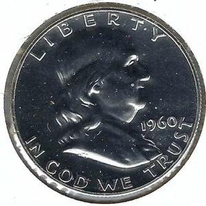 1960 Philadelphia Proof Silver Franklin Half Dollar Coin! - Picture 1 of 2