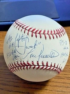 SWEET LOU PINIELLA 5 SIGNED AUTOGRAPHED OML BASEBALL! Yankees! STEINER STAT BALL - Picture 1 of 2