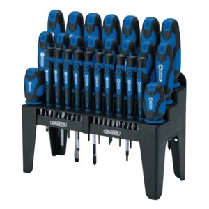 Draper 16736 Soft Grip Blue Torx, Ph, Slot, Pz Screwdriver and Bit Set, 47 Piece - Picture 1 of 1