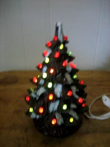 light up porcelain christmas tree 10'' circa 1970s - Picture 1 of 5