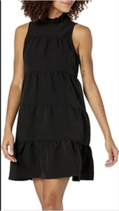 Neu mit Etikett Mud Pie schwarz Gr. L ärmellos hochgeschlossen Stufen Swing Partykleid Bindeverschluss - Bild 1 von 14
