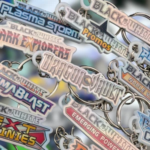 Pokemon Binder Tag Keychains - Black & White Series Sets - You Choose - Picture 1 of 19