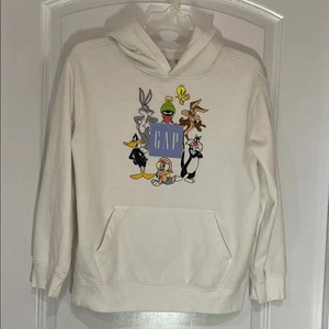 GAP off White Hoodie Loony Tunes youth size Large 14-16 - Picture 1 of 4