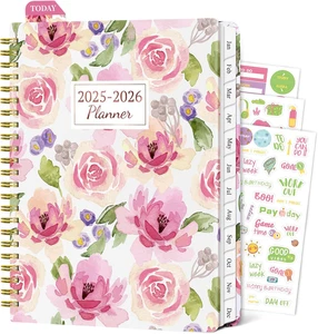 2025-2026 Planer Wöchentlich und Monatlich von Medium (6,5" x 8,8") 2025-2026 Rosa - Bild 1 von 6
