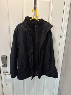 WEATHERPROOF Full Zip Bomber Jacket Men's Size Extra Large Black Coat Dad XL - Image 1 of 4