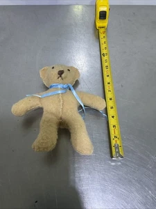 "Oso de peluche vintage de 10"" con cinta azul" - Imagen 1 de 3