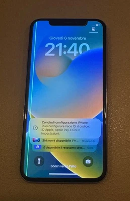 Apple iPhone X 64gb silver usato sbloccato funzionante no face id lcd con riga - Immagine 1 di 4