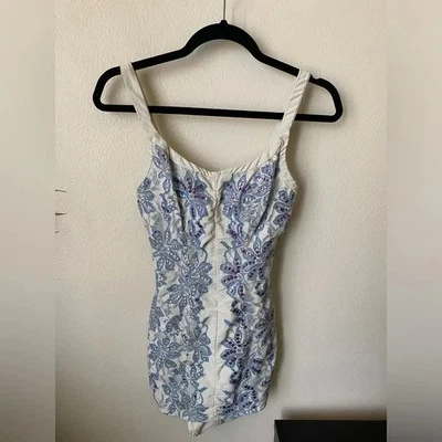 Vintage Rose Marie Reid Women’s One Piece Pin Up Sequin Floral Lace Corset - Image 1 of 4