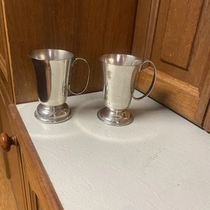 2 Vintage Silver Plate Mug/ Goblet Carrington On One Mug The Other I Can’t Read - Picture 1 of 17