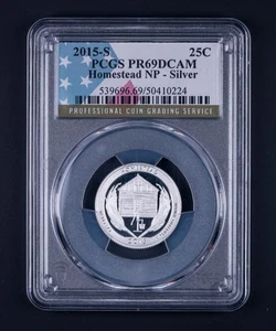 2015-S Flag Clad Homestead National Park Quarter PR69DCAM PCGS Proof RB224 - Picture 1 of 2
