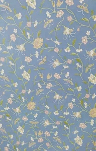 Roll Vintage Pale Blue Laura Ashley Butterflies & Flowers Wallpaper Wall Cover - Picture 1 of 5