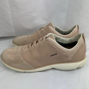 Geox Respira Trainers Leather Shoes Womens Pink Lace Up Breathable Comfort UK 7 - Picture 1 of 8