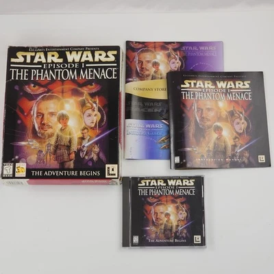 Star Wars Episode I Phantom Menace (LucasArts, 1999) PC CD-ROM Complete Big Box - Image 1 of 4