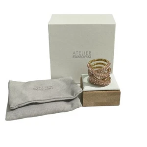 Swarovski Atelier Tigris wide ring Pink, Gold-tone plated New 52/ USA 6 - Picture 1 of 5