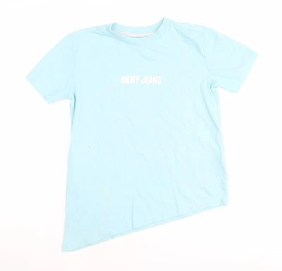 DKNY Girls Blue Basic T-Shirt, Size S, Logo Accent - Image 1 of 4