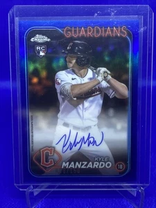 2024 Topps Chrome Update Rookie Autographs True Blue Kyle Manzardo RC Auto /150 - Picture 1 of 11