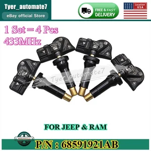 4PCS 68591921AB TPMS Tire Pressure Sensor For Jeep Grand Cherokee Dodge Ram 3500 - Picture 1 of 12