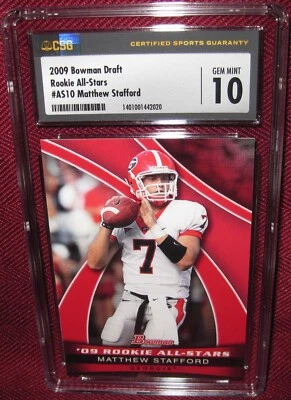 2009 BOWMAN DRAFT #AS10 MATTHEW STAFFORD CSG 10 GEM MINT - Image 1 of 3