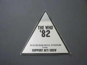 Adesivo raso pass backstage The Who '82 Sun Devil Stadium 31/10/82 OTTO! - Foto 1 di 1