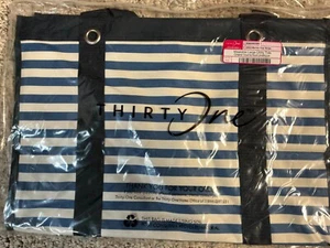 Thirty One Wearable Large Utility Tote in Marine Blue Stripe - Picture 1 of 1