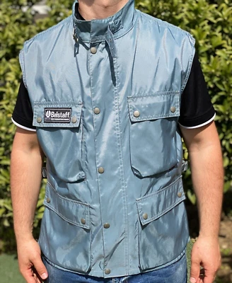 Belstaff Vest Waistcoat Sleeveles Motorcycle Light Jacket Gilet Blue Zip Size XL - Image 1 of 4
