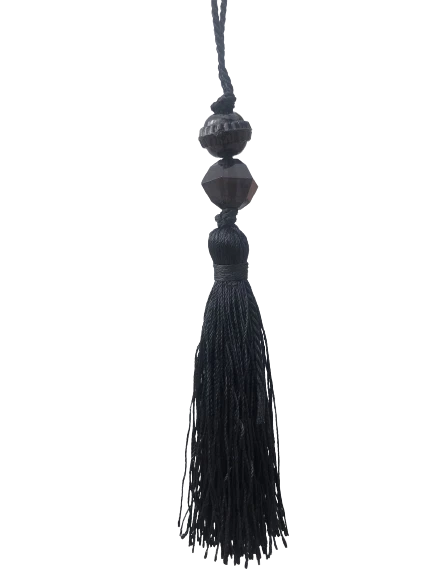 Tassel with Bead - BLACK 11cm Pack of 5 - image 1 of 1