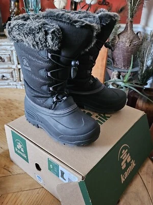 Nuevo En Caja Kamik Snow Gypsy 3 Botas de Nieve Impermeables Aisladas Negras Juveniles Talla 5 Foto 1 de 4