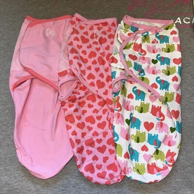 NEW Set of 3 Baby Girls SwaddleMe Swaddles Size Small - Image 1 of 3