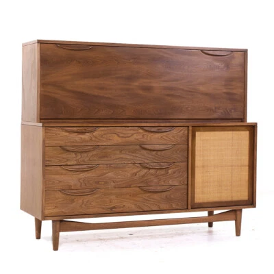 Lawrence Peabody para Nemschoff Mid Century Secretaria Escritorio Bar Credenza Foto 1 de 4