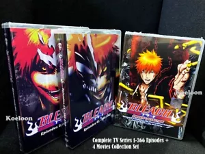 Anime DVD BLEACH Complete TV Series Boxsets (1-366 End) + 4 Movies English Dub - Picture 1 of 11