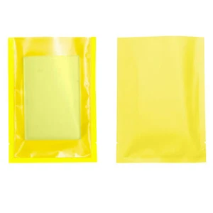 100/500 Gold Poly Mylar Folie Flach Heißsiegel Mustergröße Beutel Halbtransparent Fenster - Bild 1 von 6