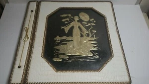 Libro de chatarra oriental vintage piel de serpiente 18x18 23 páginas raro - Imagen 1 de 11