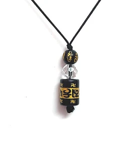 Tibetan Buddhism Om Mani Padme Hum Engraved Lucky Charm Peace Pendant - Picture 1 of 4