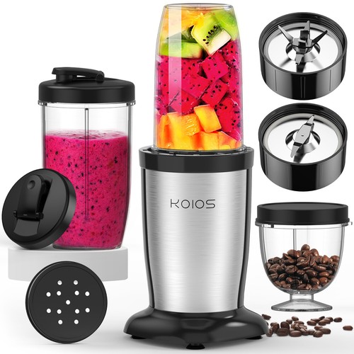 Smoothie Blender KOIOS 1000W 2x22oz Cups, Coffee Grinder