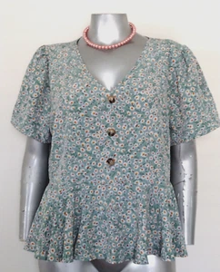 PLUS DAMEN SHEIN PULLOVER SCHÖSSCHEN OBERTEIL BLUSE Gr. 3XL Kunstknopf Kurzarm - Bild 1 von 24