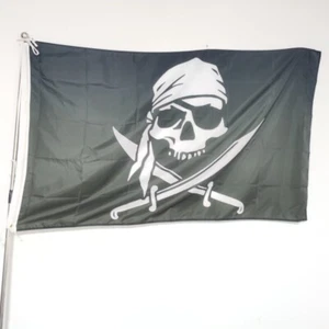 Bandera de calavera pirata con un ojo decoración exterior 90x150 cm poliéster - Imagen 1 de 7