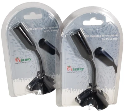 2 x MICRÓFONO DE ESCRITORIO PROFESIONAL EBerry USB, PLUG AND PLAY para PC y Mac Foto 1 de 4